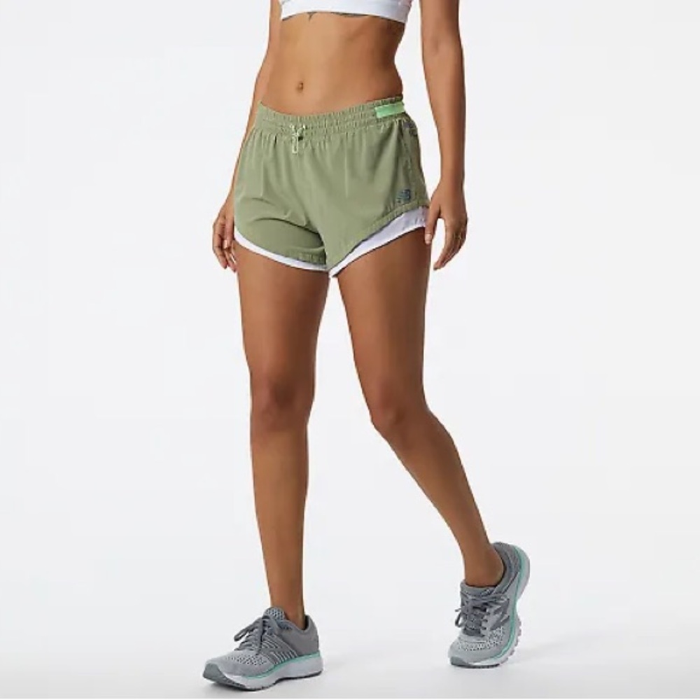 New balance olive green Q speed fuel shorts - size medium